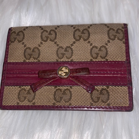 Gucci ID / Card Wallet (burgundy & brown)code# 257006•496085 - Picture 1 of 14